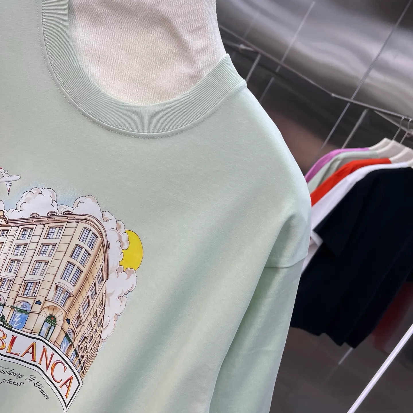 New Arrival Casablanca Classic Series T ～ ， ， 。 ， Classic ， In Stock ！ ：White Black Light Green Light Blue Pink（5 ） Size：S M L XL XXL